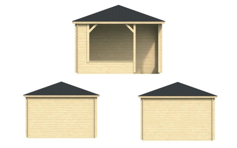 40.7185 Mitch Untreated Log Cabin 3D