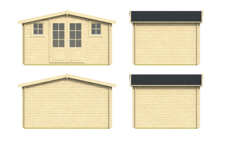 40.0721N Juha Untreated Log Cabin 3D