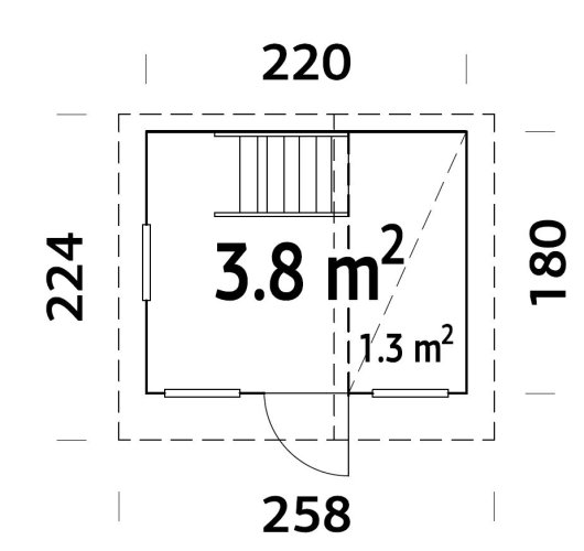 6.1 Palmako kids Tom 3.8 m2 measures