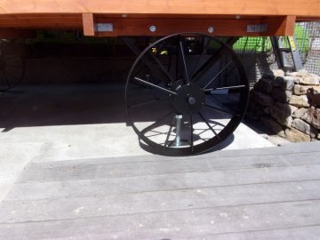 Aby maringotka vypadala opravdu stylově objednala si zákaznice dvě sady železných kol