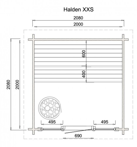 Venkovní sauna Tampere XXS