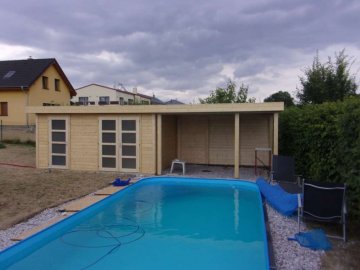 Zahradní sauna k bazénu - Rakovník, červenec 2019